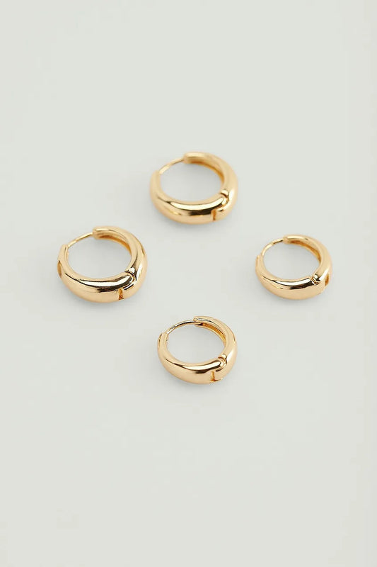 Short Hoop Earrings (2-pack) Gold