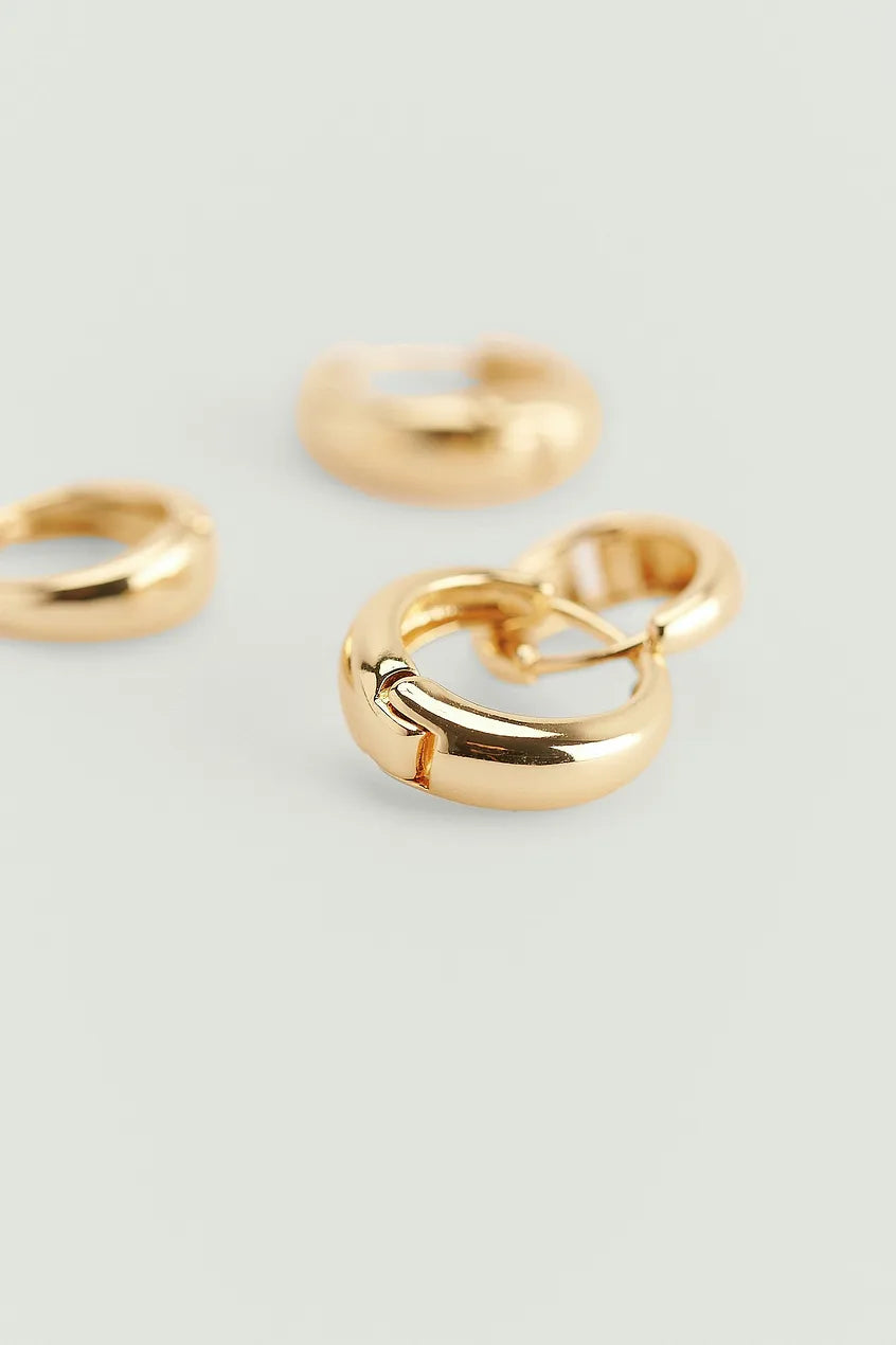 Short Hoop Earrings (2-pack) Gold