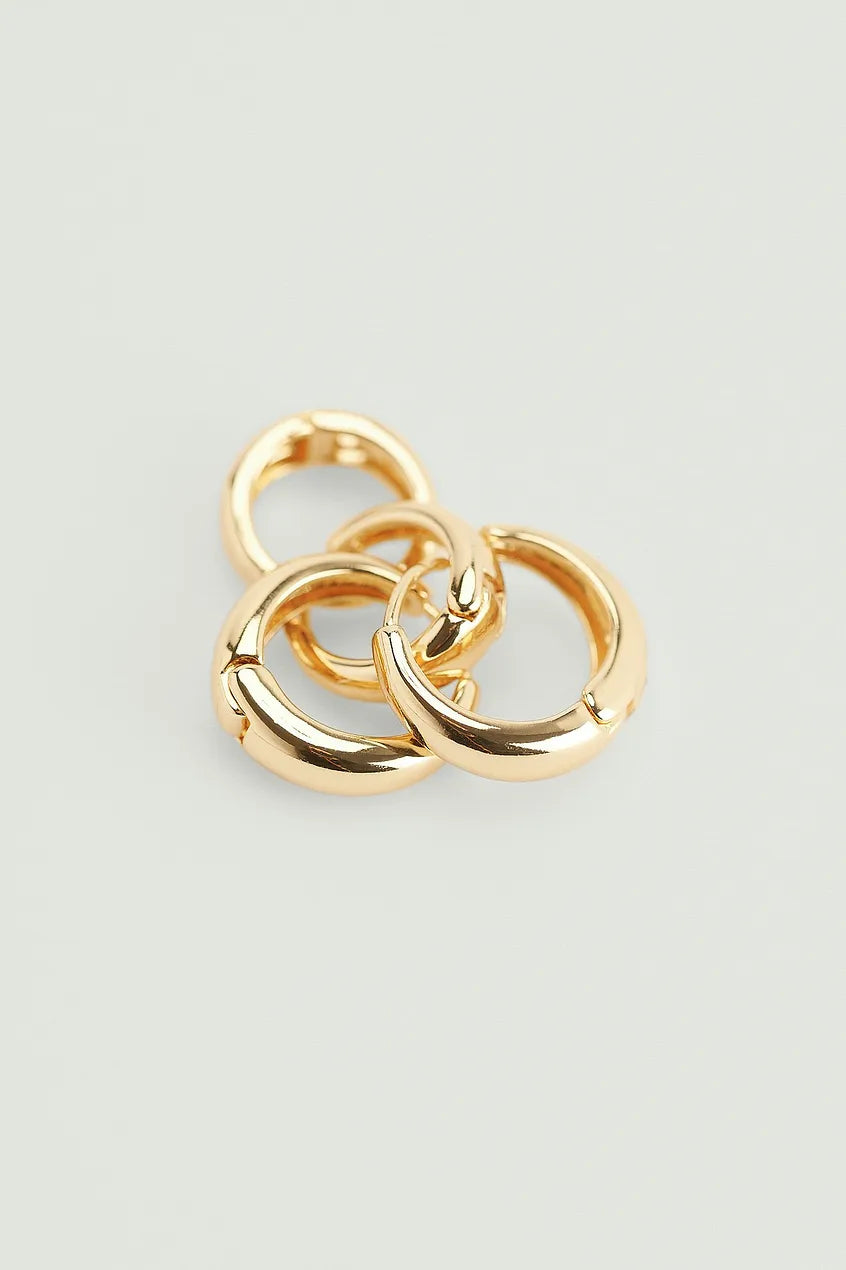 Short Hoop Earrings (2-pack) Gold