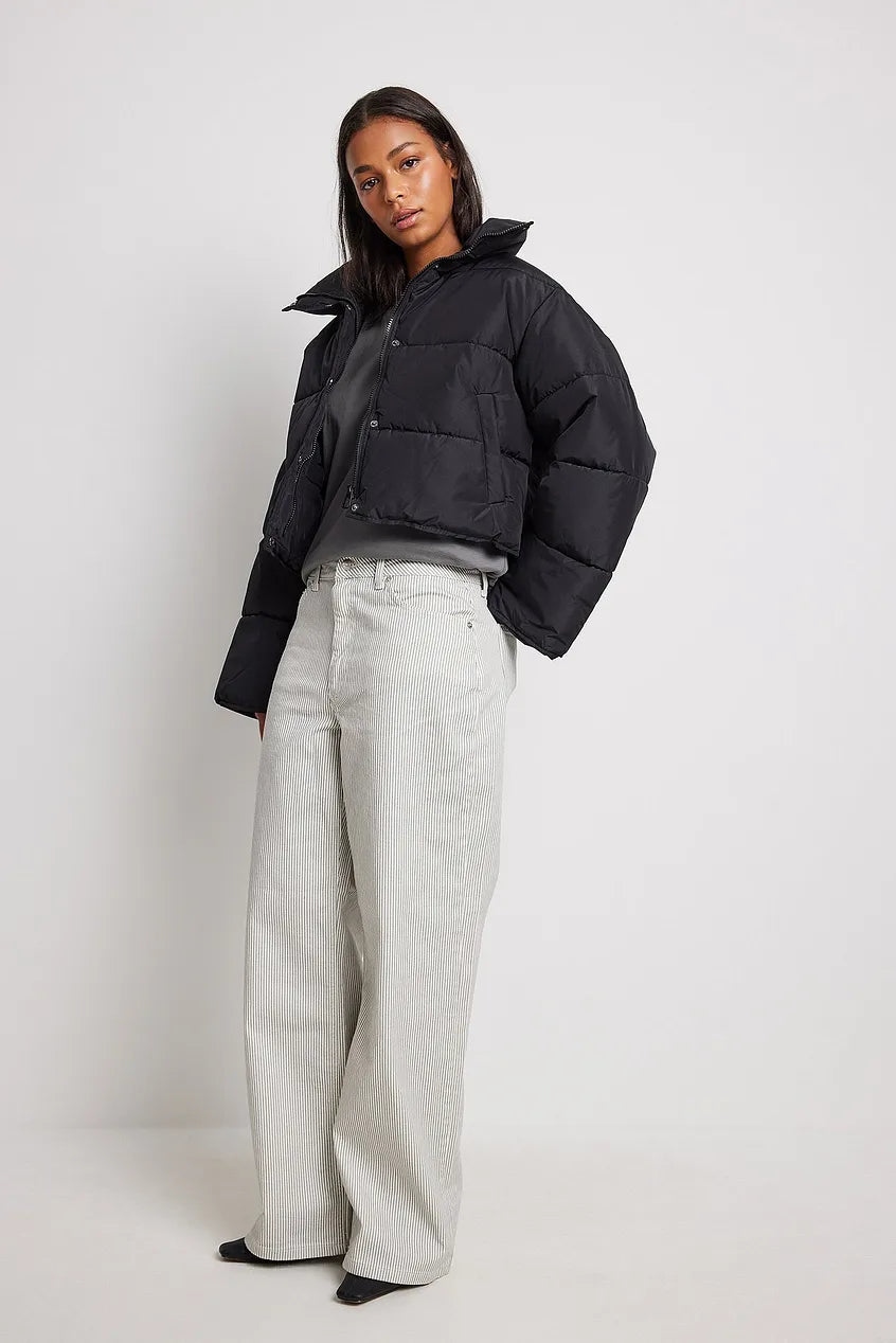 Short Padded Press Button Jacket