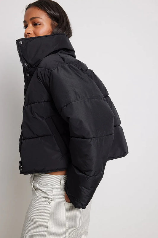 Short Padded Press Button Jacket