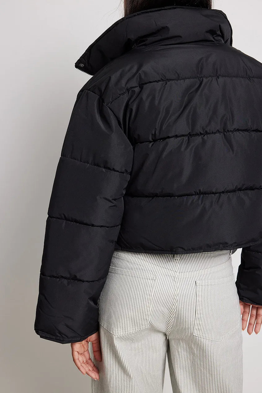 Short Padded Press Button Jacket
