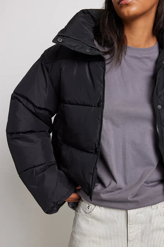 Short Padded Press Button Jacket