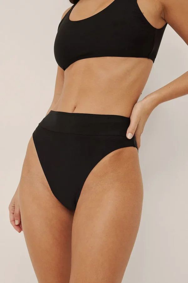 High Waist Bikini Panty Black