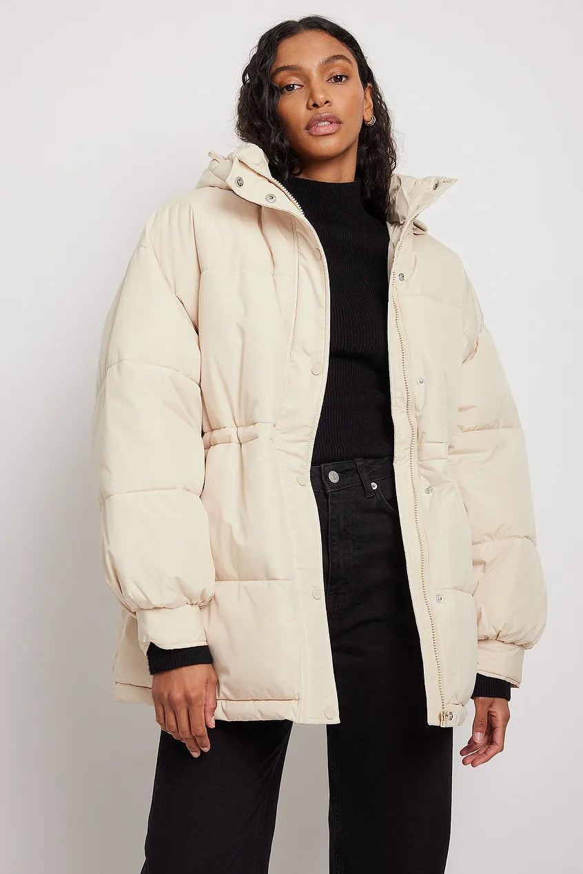 Waist Drawstring Padded Jacket