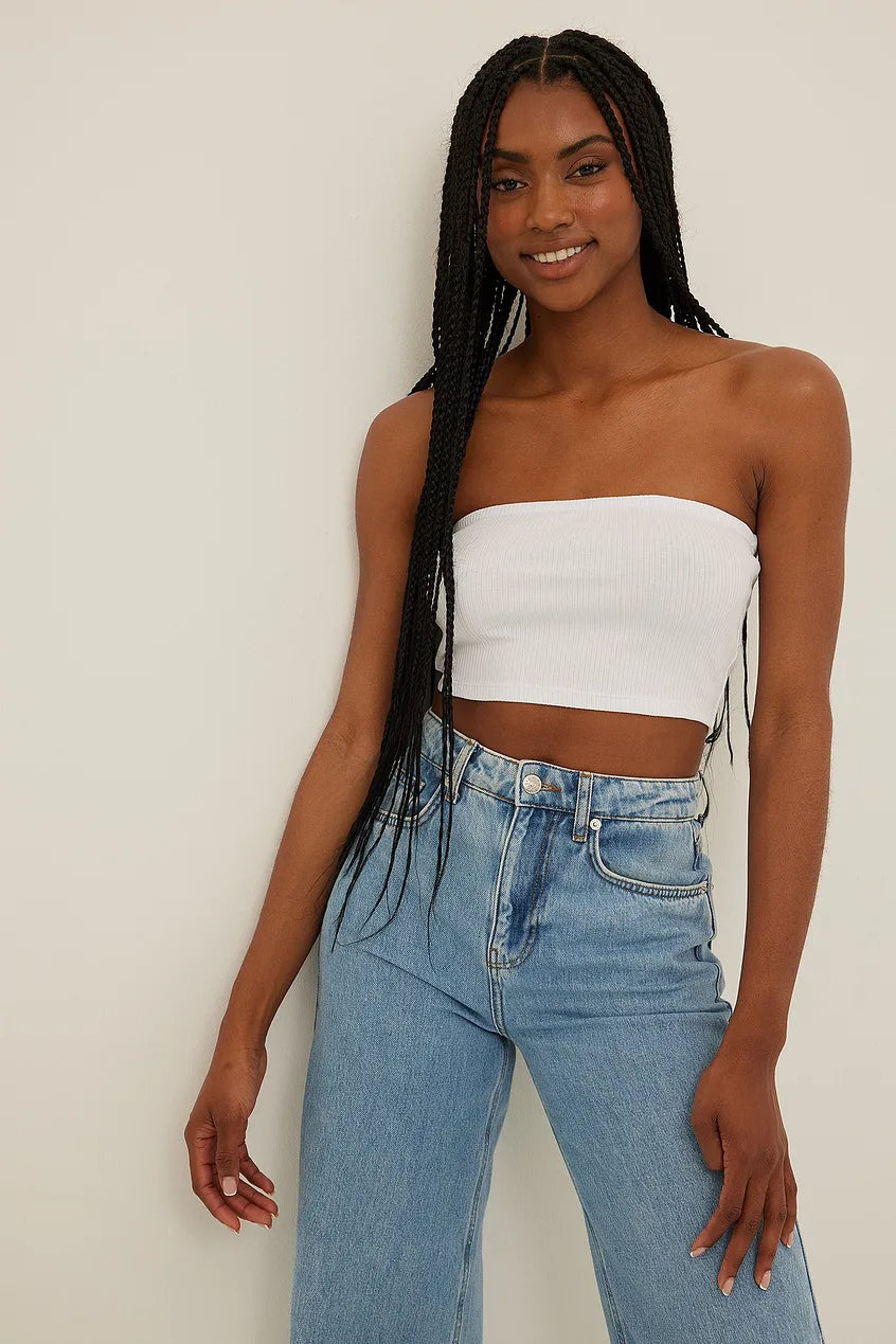 Ribbed Cropped Tube Top