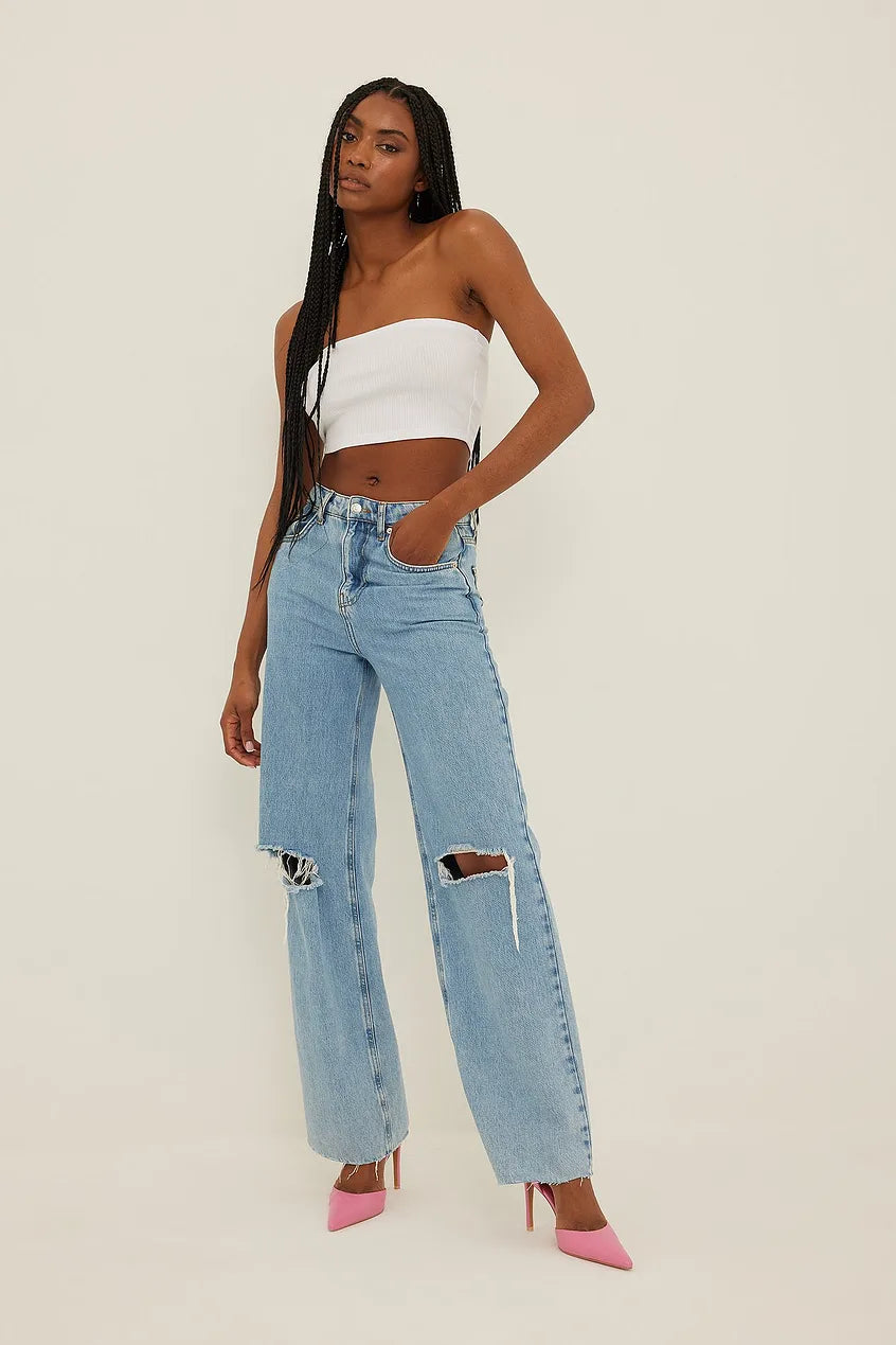 Ribbed Cropped Tube Top
