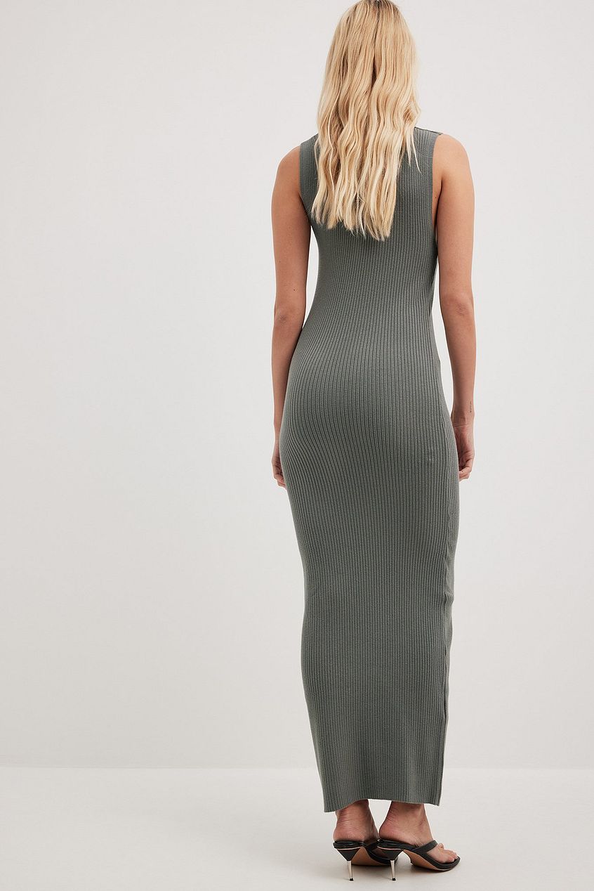 Ribbed Fine Knitted Maxi Dress