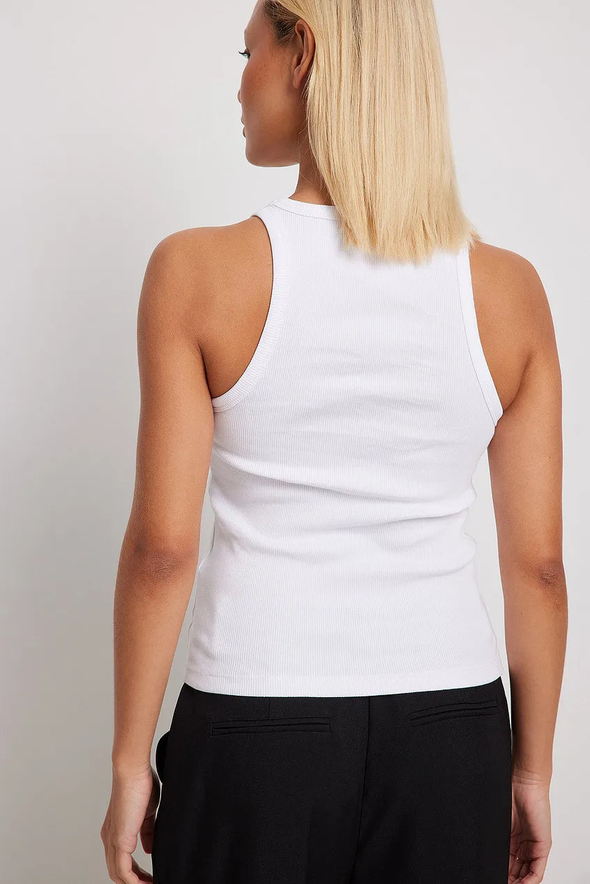 Ribbed Tank White