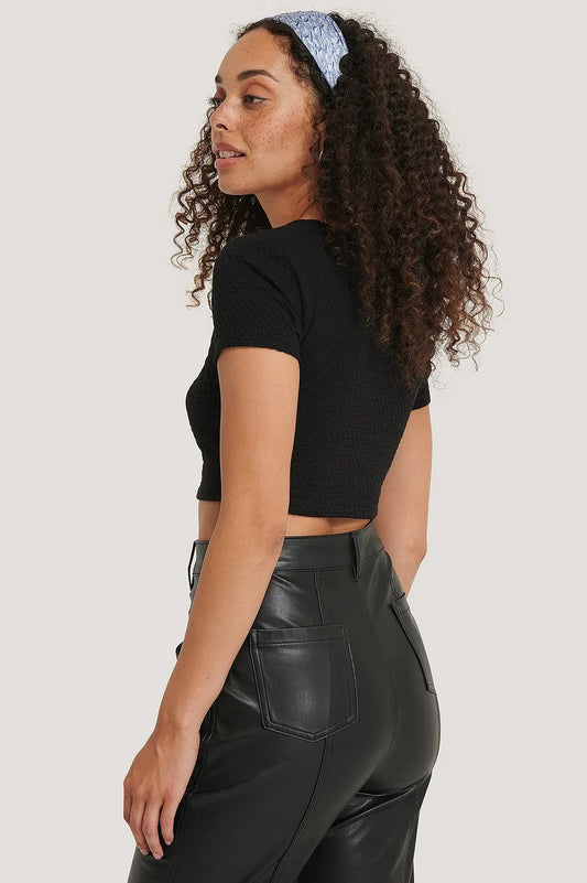 Ring Detail Crop Top Black