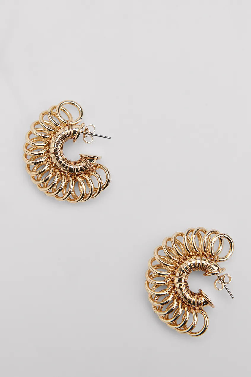 Ring Detail Earrings Gold