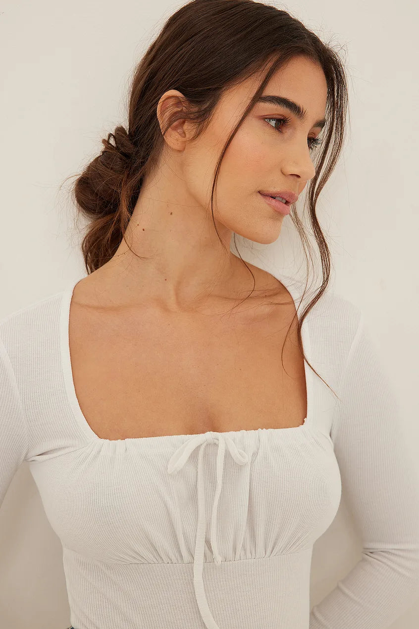 Ruched Front Tie Recycled Top