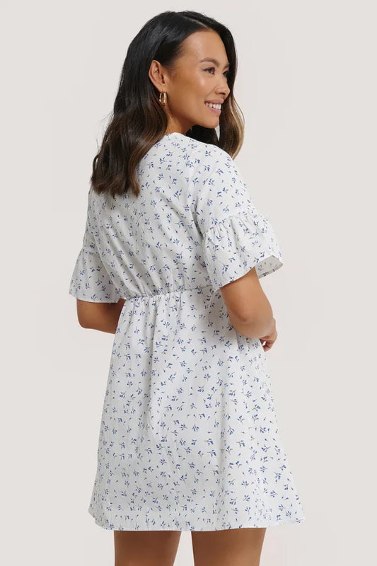 Ruffle Sleeve Mini Dress