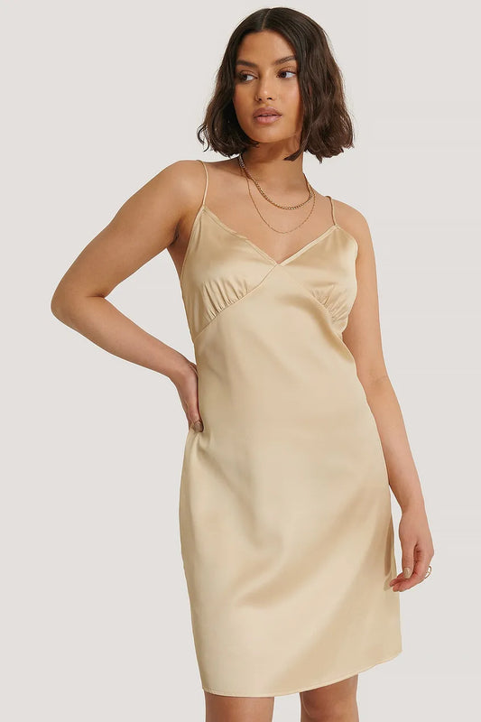 Satin Cup Shape Mini Dress