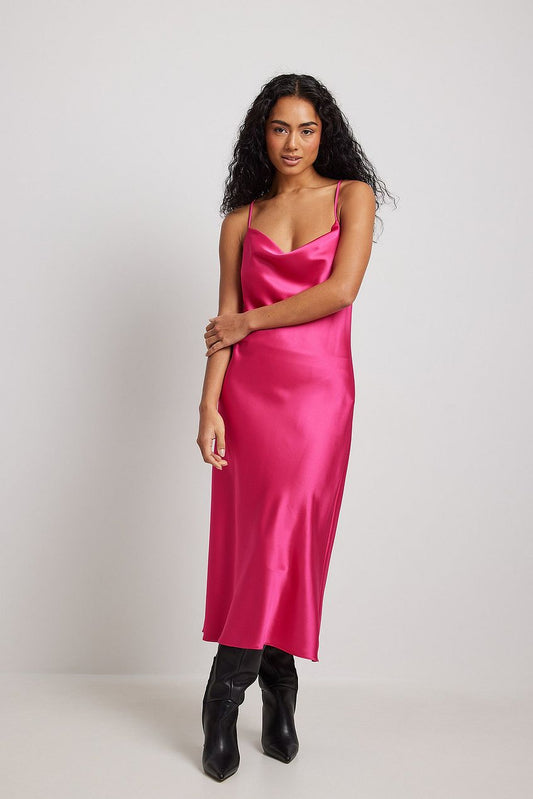 Na-kd Satin Midi Dress
