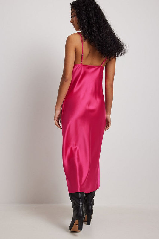 Na-kd Satin Midi Dress