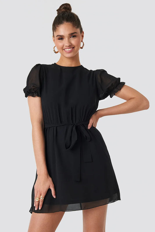 Short Sleeve Chiffon Dress