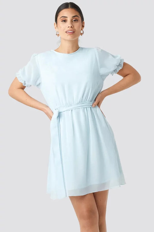 Short Sleeve Chiffon Dress
