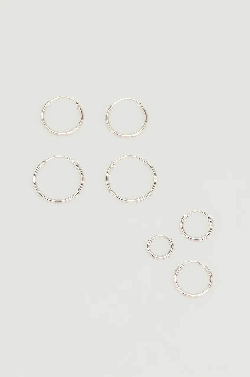 Silver Plated Small Slim Hoops