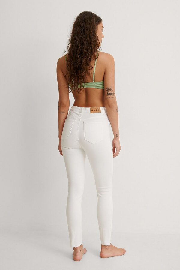 Skinny High Waist Raw Hem Jeans