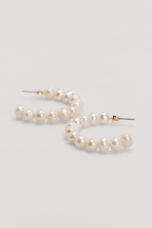 Small Pearl Hoops