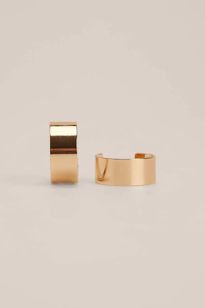 Squared Shape Chunky Hoops Gold