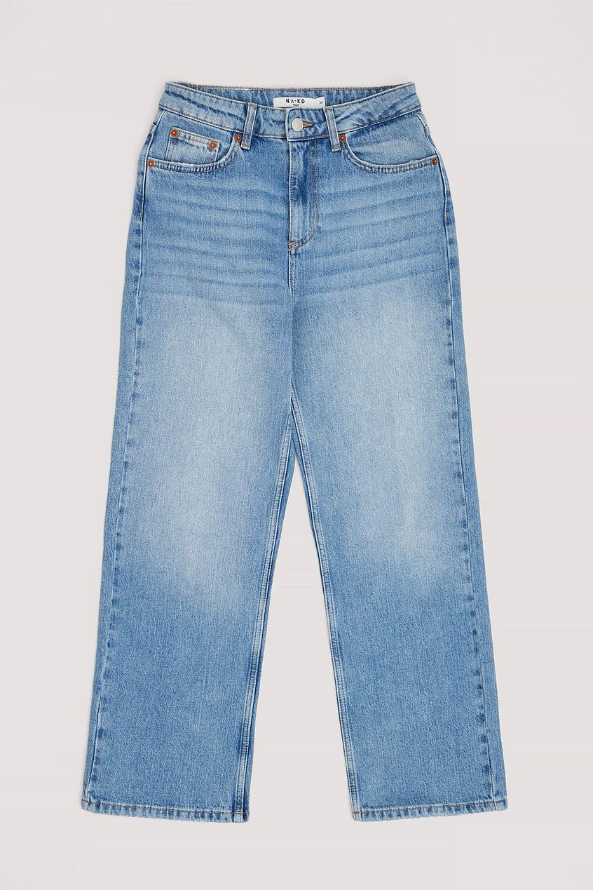 Straight High Waist Cropped Jeans