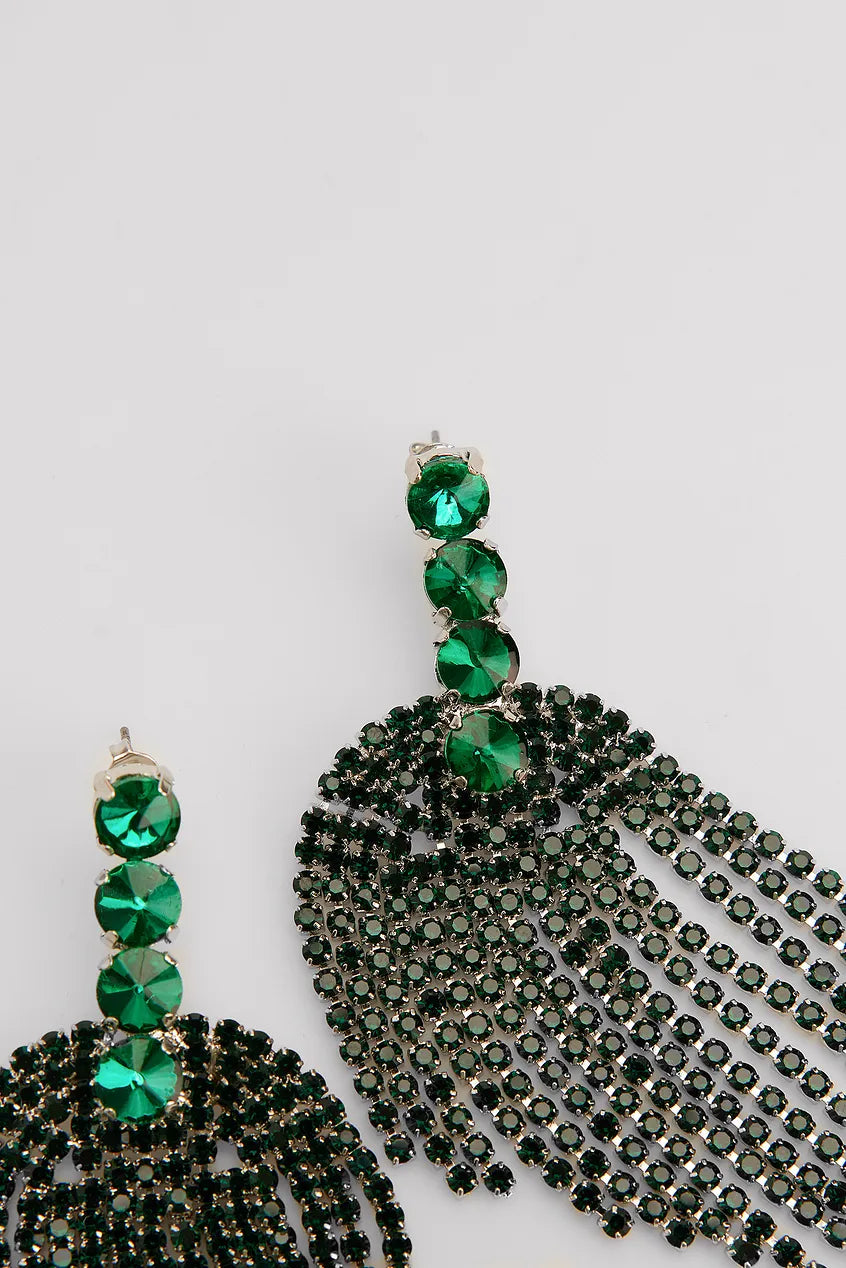 Strass Earrings Green