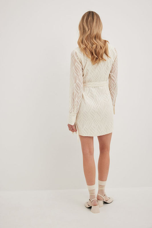 Structured Overlap Draped Mini Dress