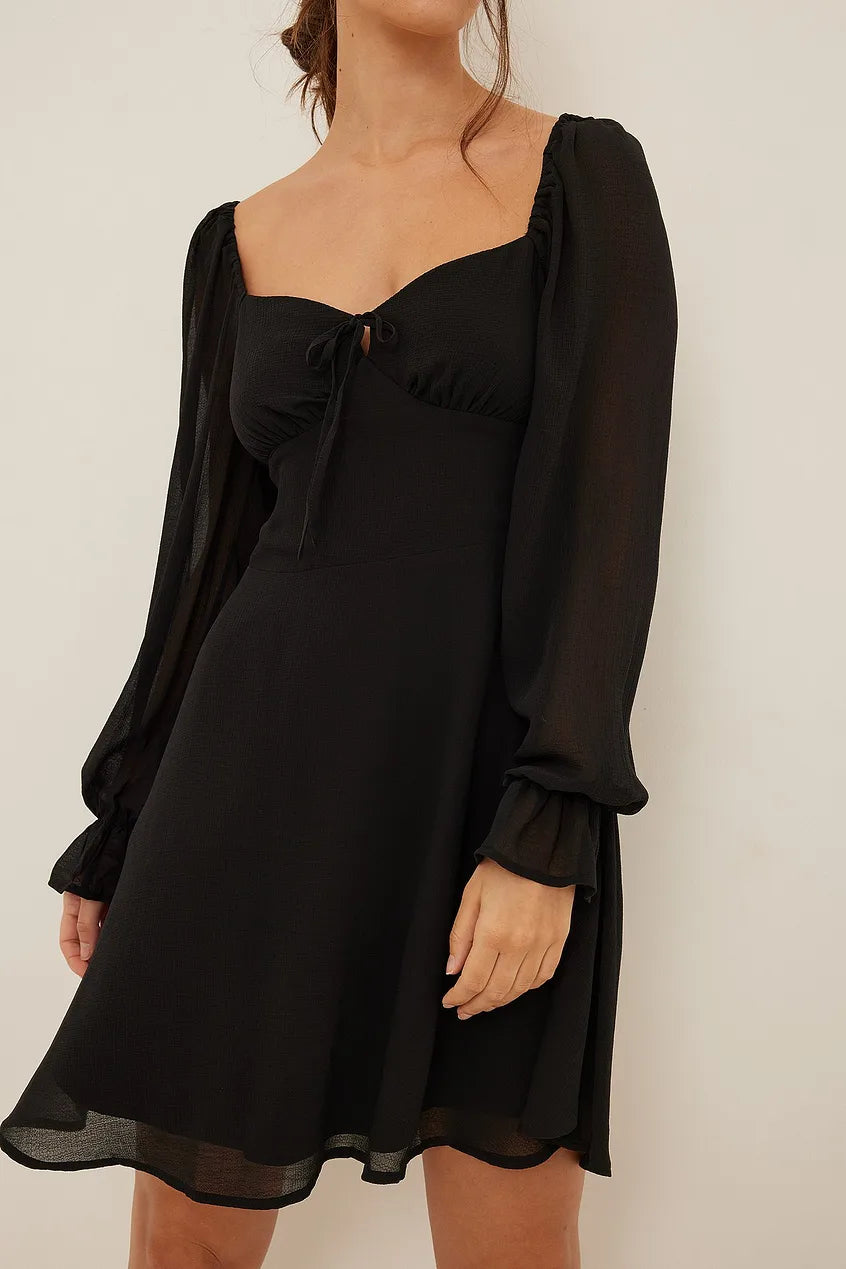 Tie Detail Long Sleeve Dress