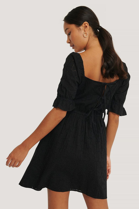 Tie Back Flower Anglaise Dress