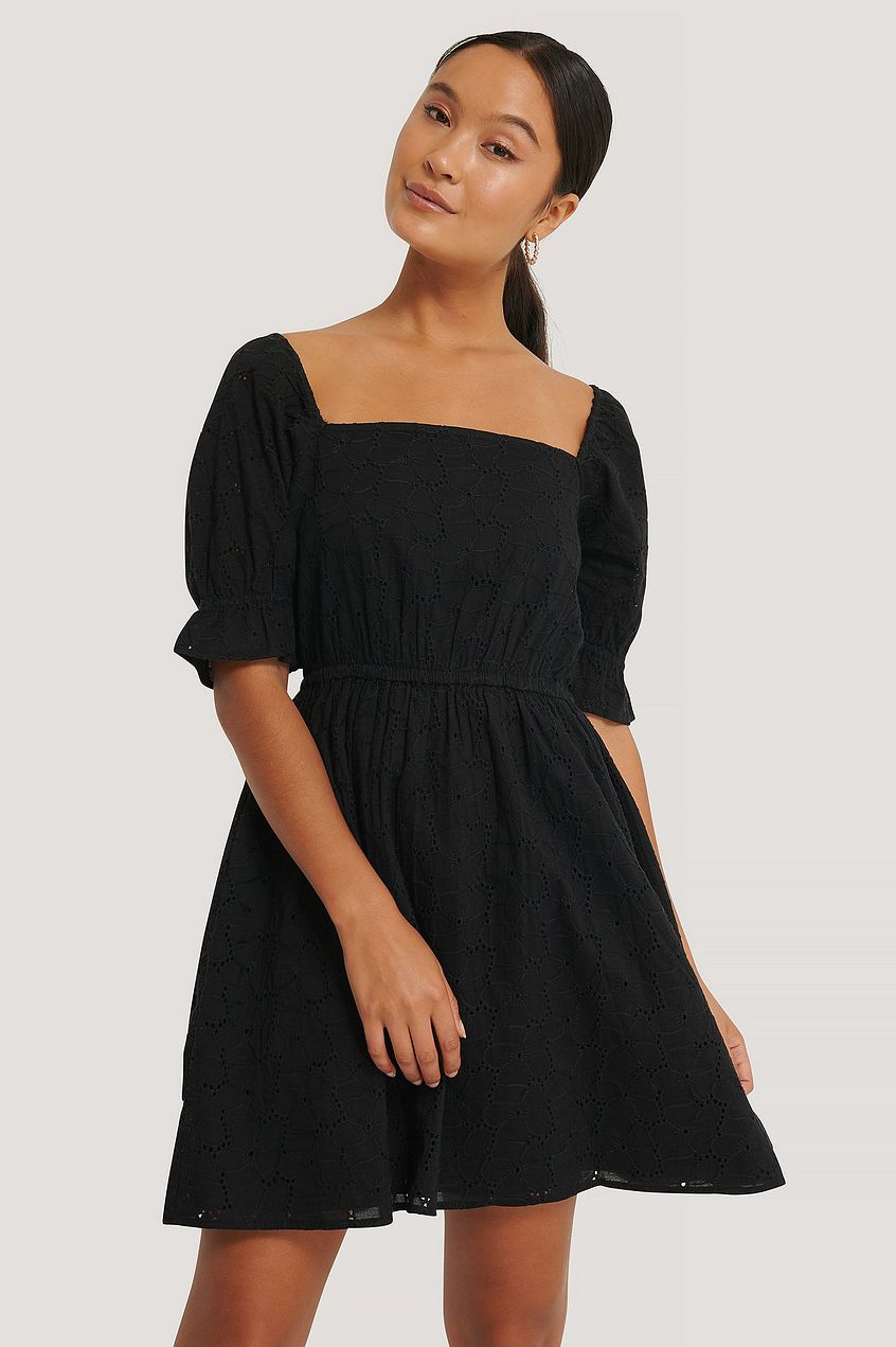 Tie Back Flower Anglaise Dress