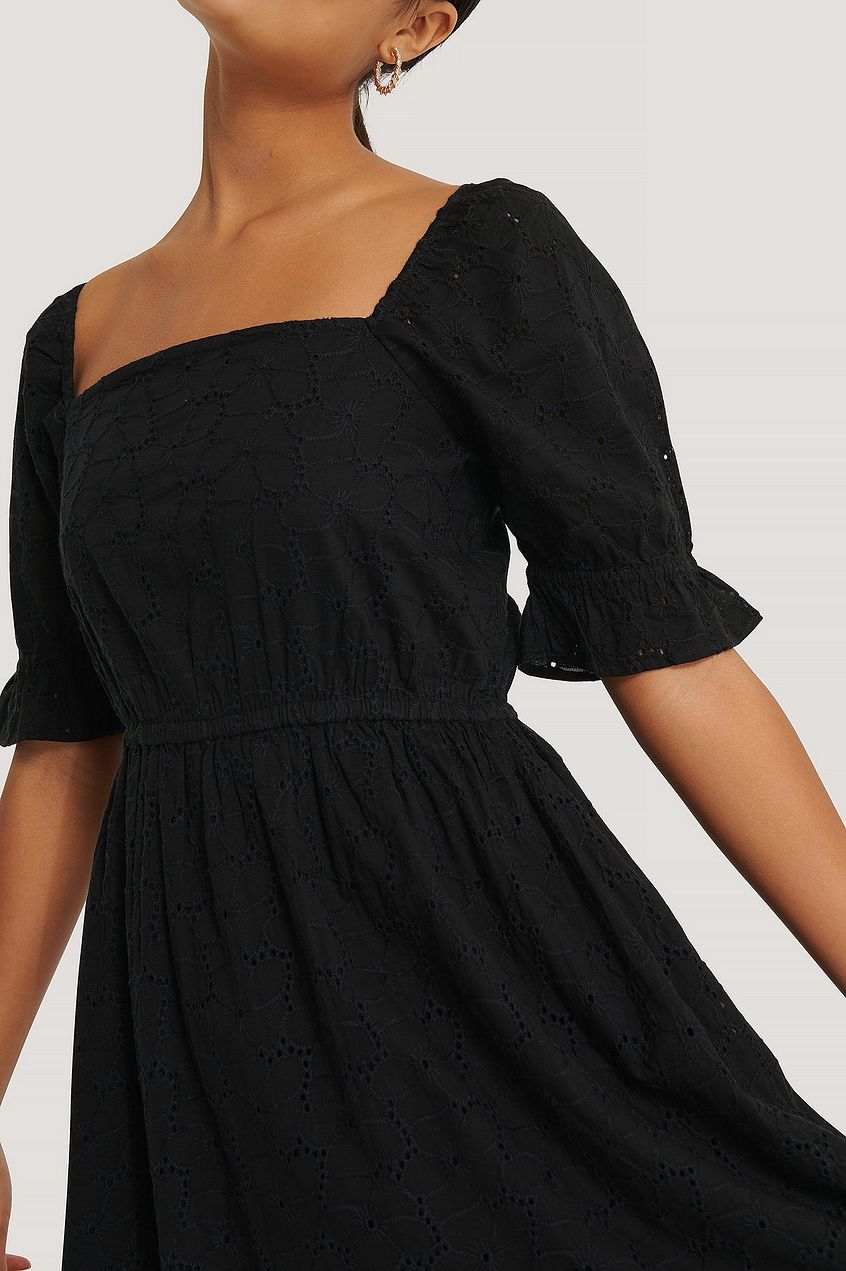 Tie Back Flower Anglaise Dress