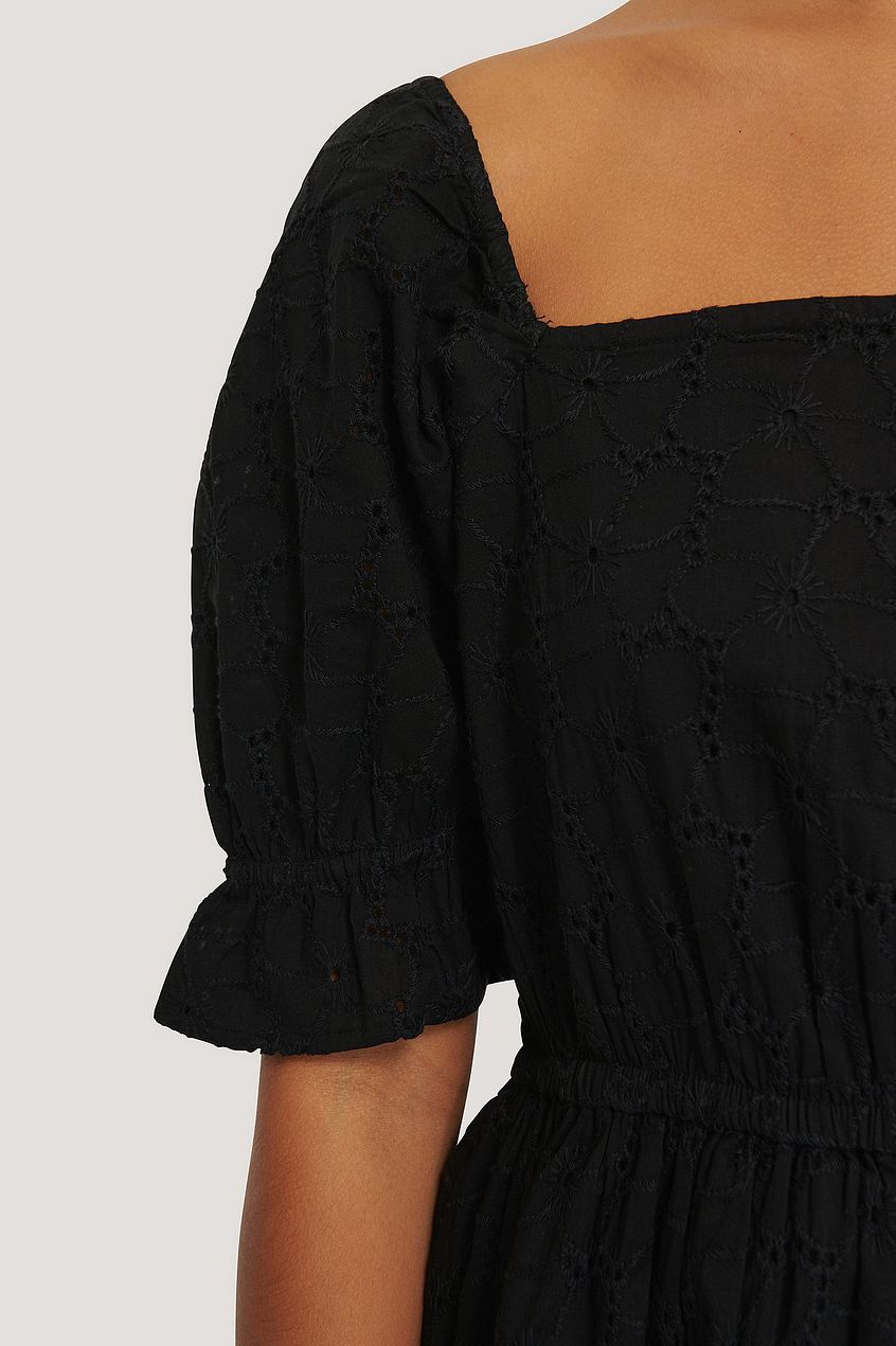 Tie Back Flower Anglaise Dress