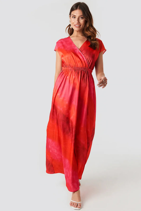 Tie Dye Wrap Maxi Dress