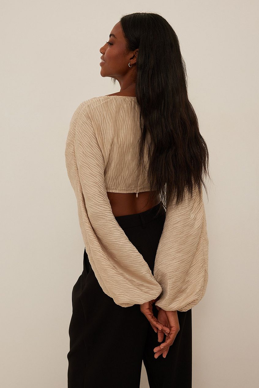 Twist Front Pleated Blouse