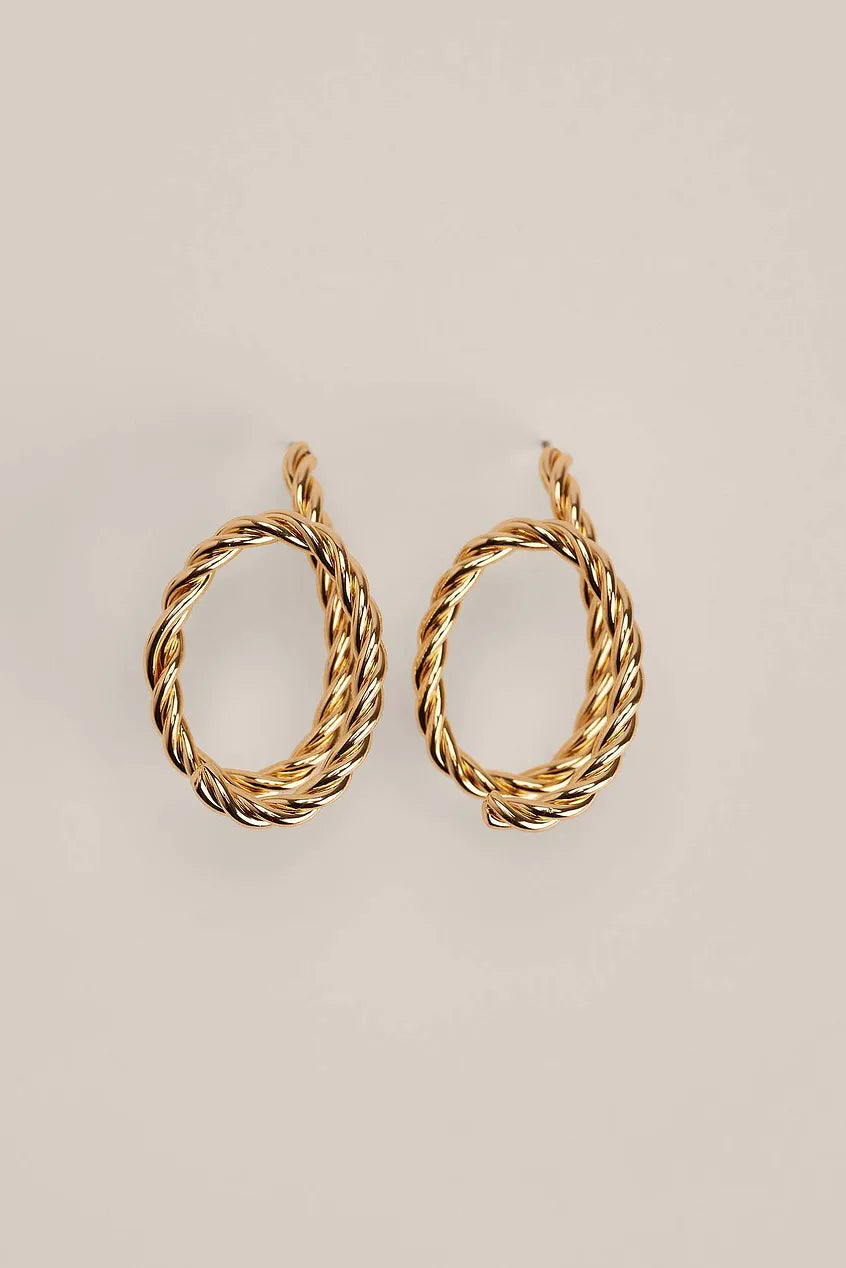 Twisted Wired Earrings Gold