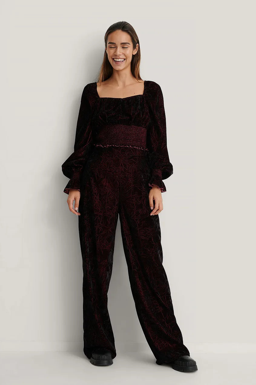 Velvet Smocked Top