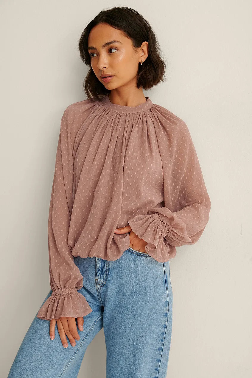 Volume Dobby Blouse