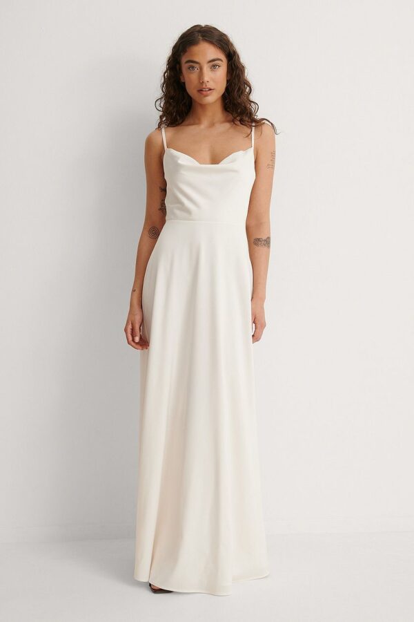 Waterfall Bow Maxi Dress Offwhite