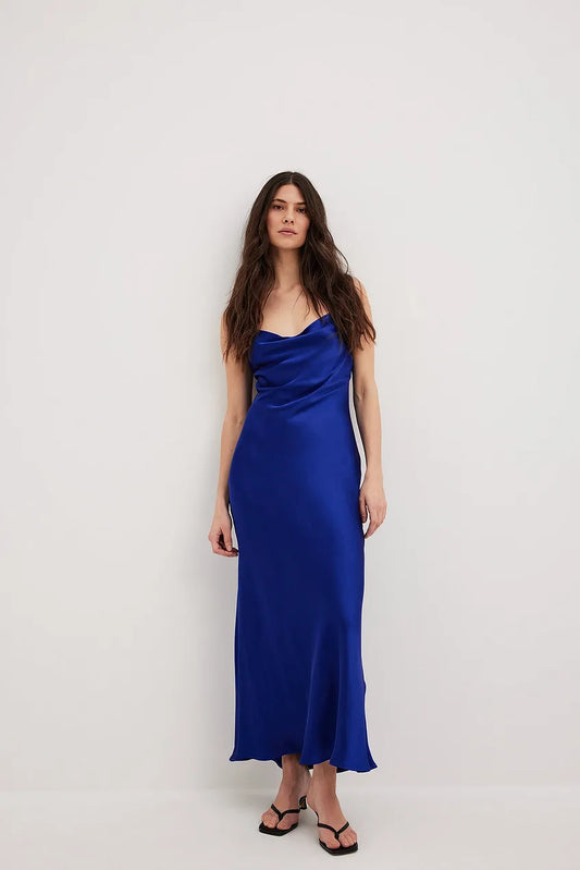Waterfall Strap Back Maxi Dress