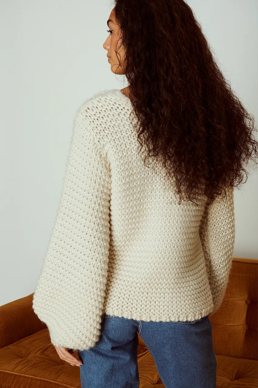 Wide Neckdrop Knitted Sweater