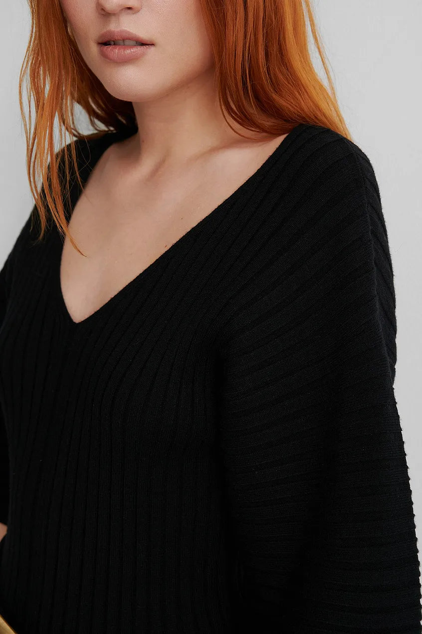 Wide Sleeve Knitted Sweater