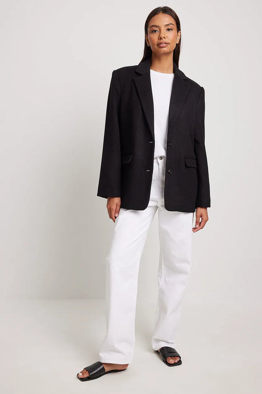 Wool Blend Blazer Coat