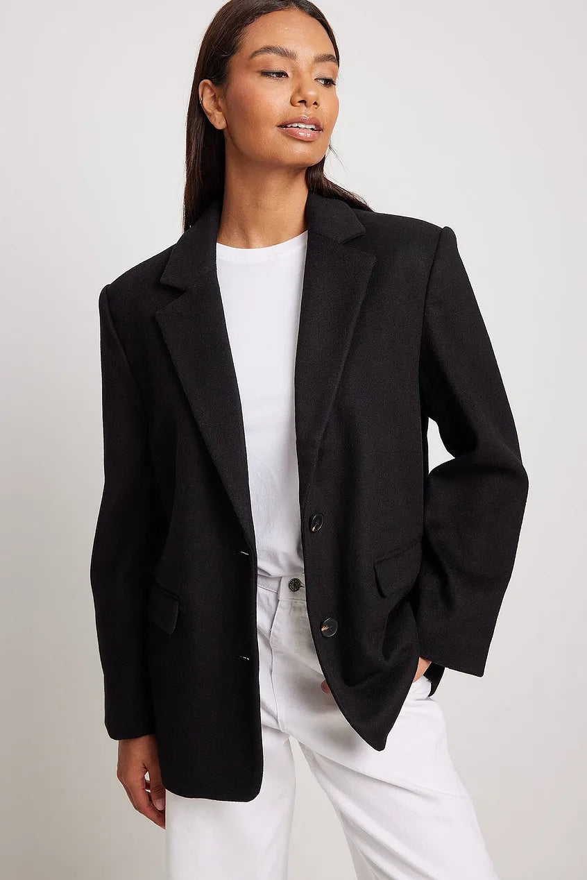Wool Blend Blazer Coat