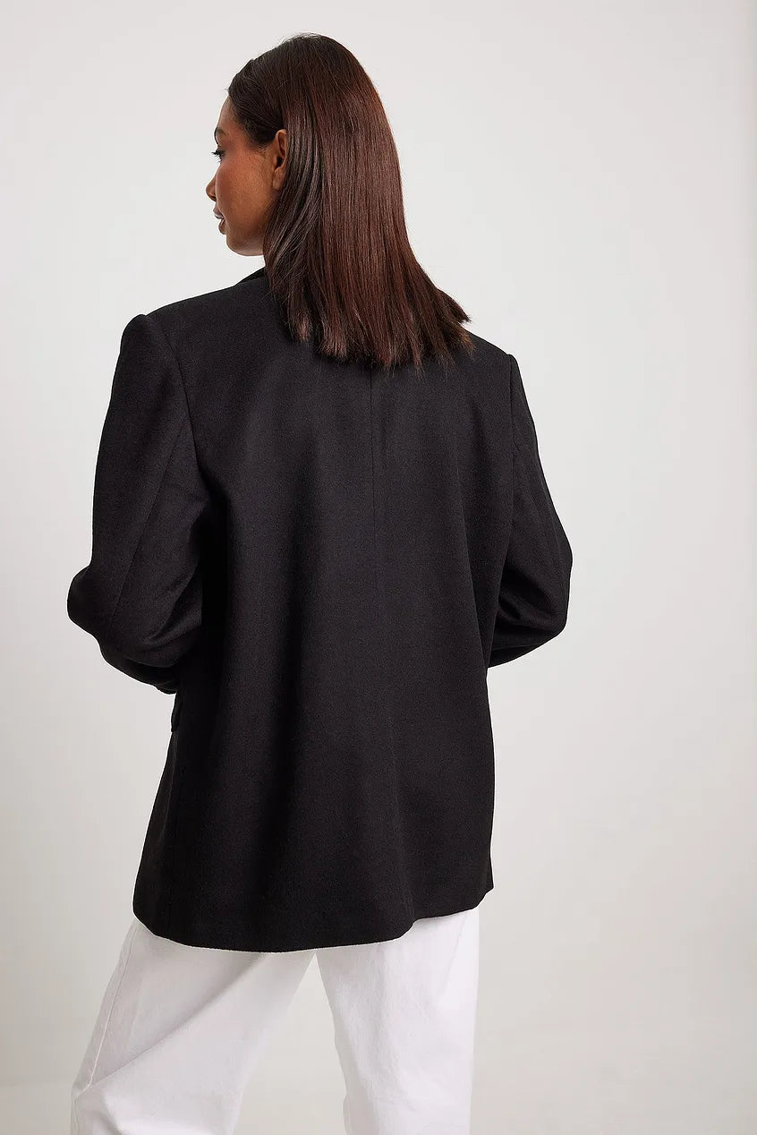 Wool Blend Blazer Coat