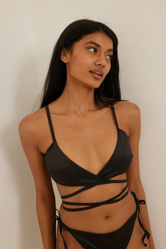 Wrap Around Satin Tie Top