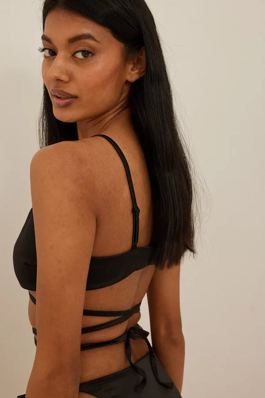 Wrap Around Satin Tie Top