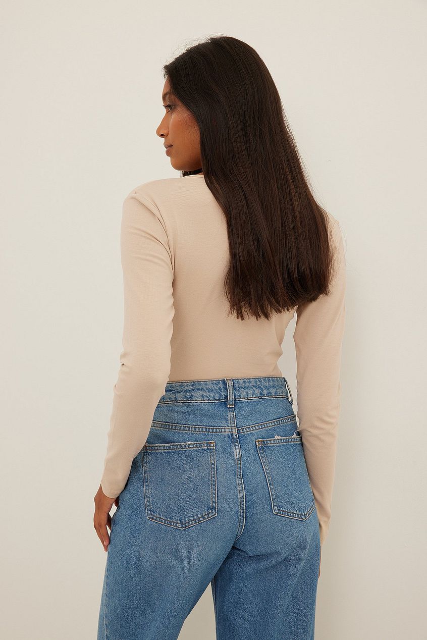 Wrap Detail Long Sleeve Top