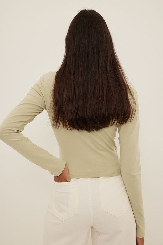 Wrap Detail Long Sleeve Top